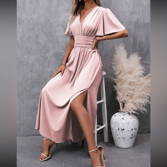 Boho butterfly sleeve slit thigh maxi dress - Picture 12 of 16